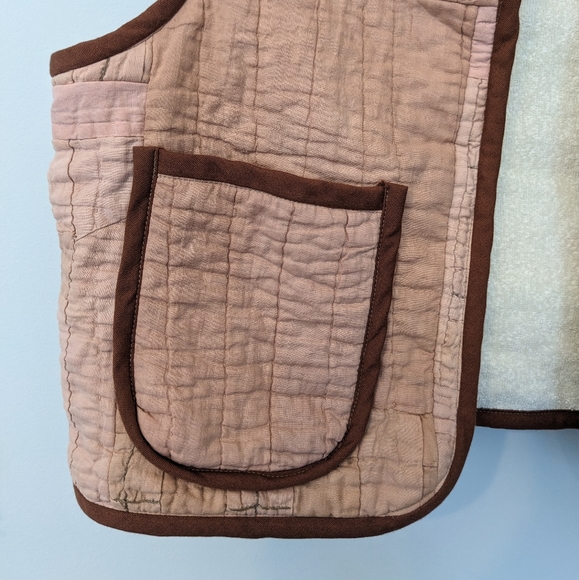 Roam Vintage x Recycled Lovers over-dyed quilted vest, pink size S/M - Picture 5 of 5